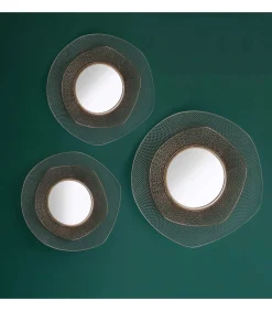 Set van 3 spiegels in organische vorm, 31 cm Spiegels