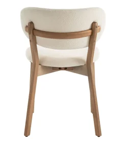 Outlet Set van 2 stoelen AURA beige lusstof en licht hout Stoelen
