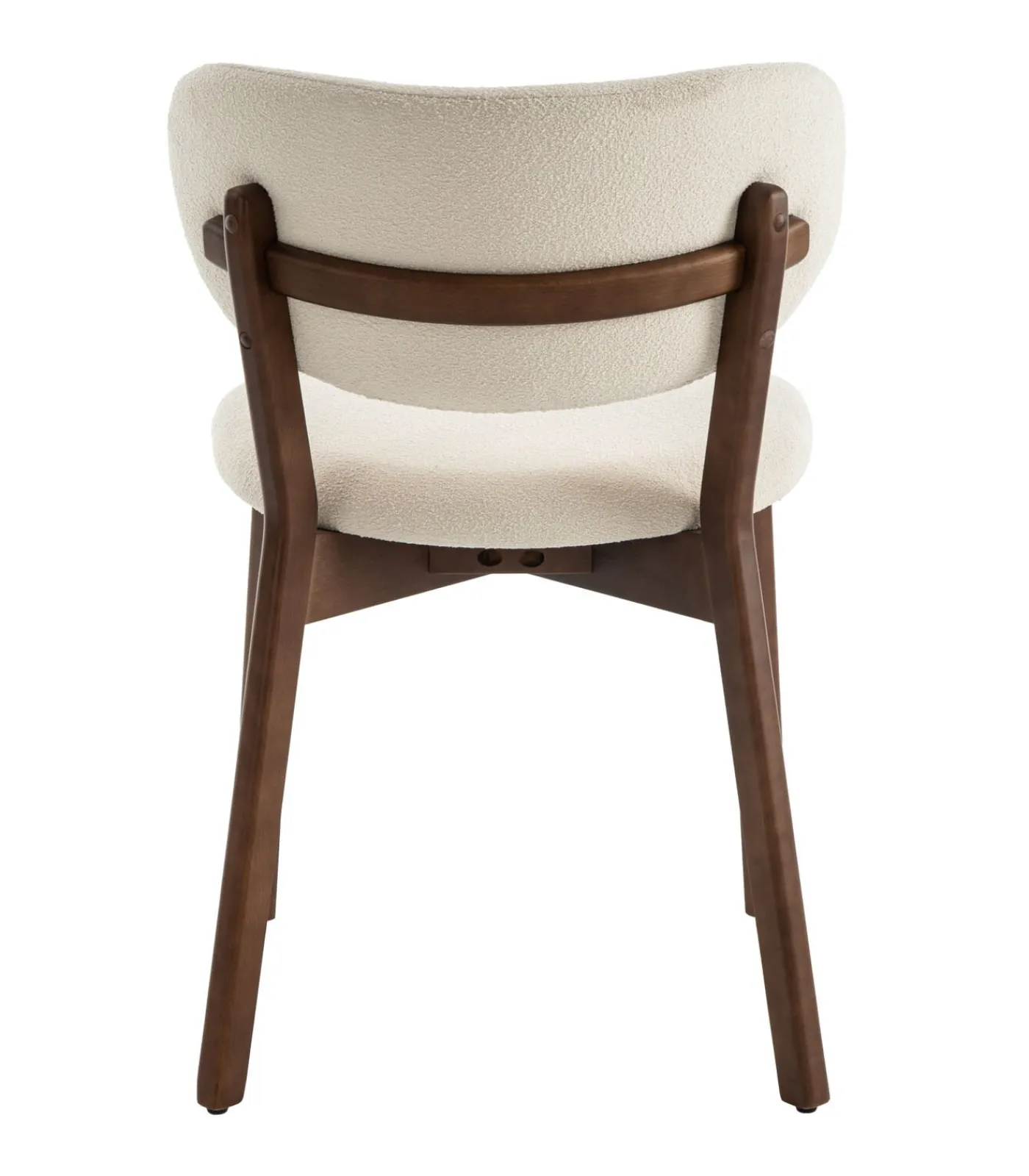 Hot Set van 2 stoelen AURA in donker hout en beige boucle stof Stoelen