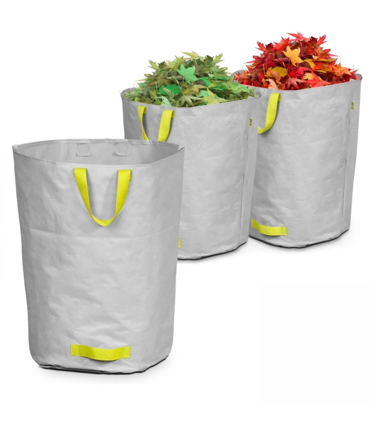 Outlet Set van 3 tuinafvalzakken 160l grijs polyester Manden En Bakken