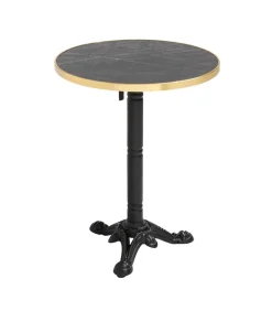 Discount Set van zwart marmeren verstelbare terrastafel en 2 rode stoelen Tuinmeubelen