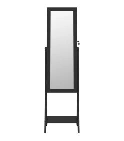 Sale Sieradenkast met spiegel en LED-verlichting vrijstaand zwart Spiegels