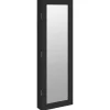 New Sieradenkast met spiegel wandgemonteerd 30x8,5x90 cm zwart Spiegels