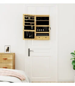 Discount Sieradenkast met spiegel en LED wandgemonteerd Spiegels