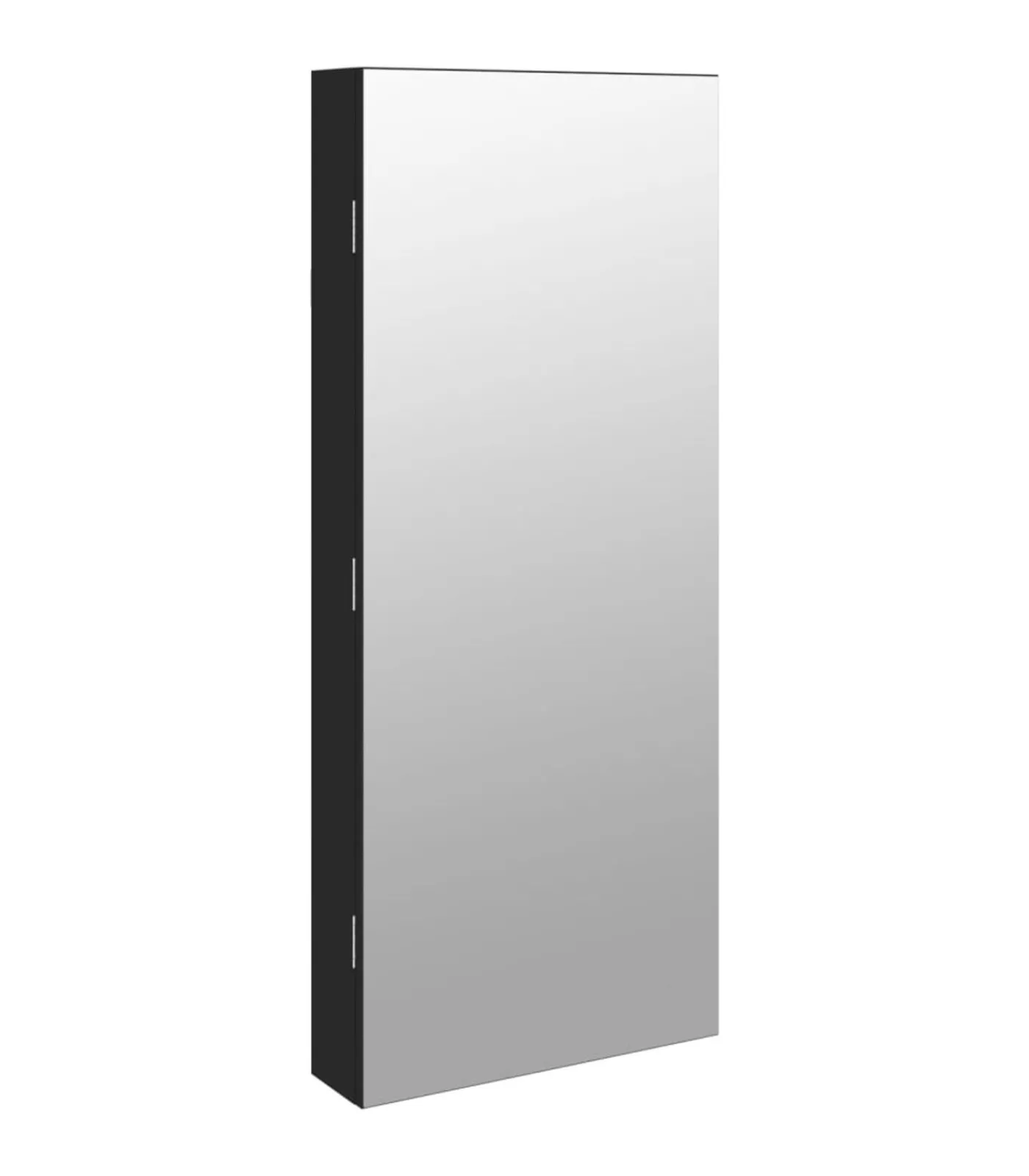 Discount Sieradenkast met spiegel en LED wandgemonteerd zwart Spiegels