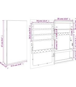 New Sieradenkast met spiegel en LED wandgemonteerd Spiegels