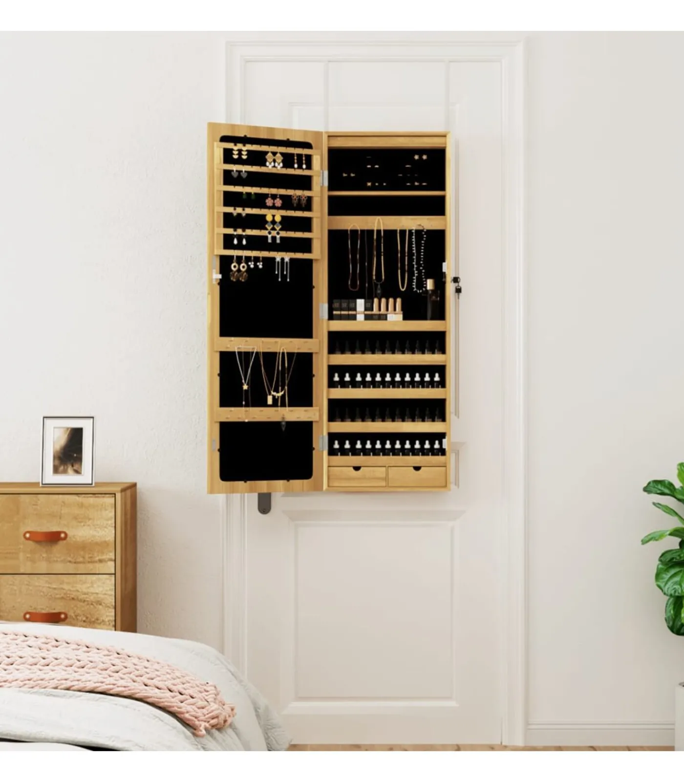 New Sieradenkast met spiegel en LED wandgemonteerd Spiegels