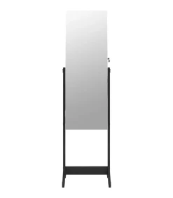 Sieradenkast met spiegel vrijstaand 42x38x152 cm zwart Spiegels