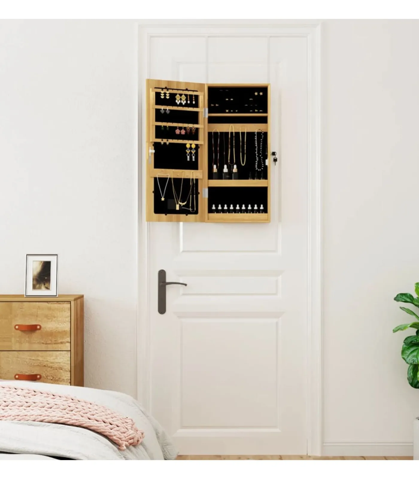 Online Sieradenkast met spiegel en LED wandgemonteerd Spiegels