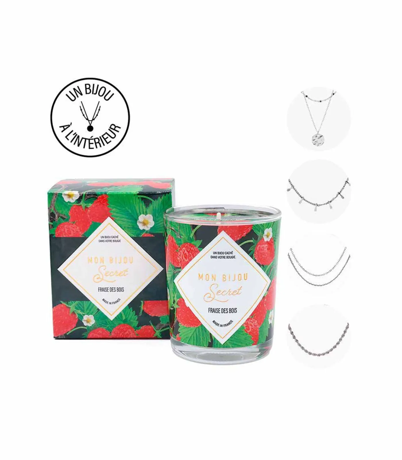 Sale Sierkaars Bos Aardbei Zilveren Ketting Kaarsen & Kaarshouders