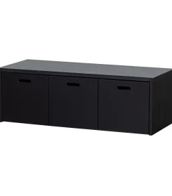 Outlet Silke Kistbank Met Lades - Grenen - Diepzwart - 36x120x50 Organiseren
