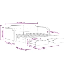 Discount Slaapbank met onderschuifbed en lades 100x200 cm stof zwart Bedden