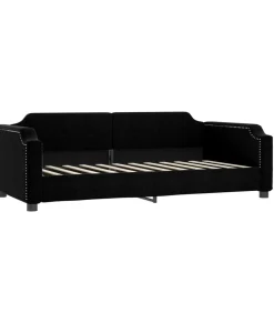 Best Slaapbank met onderschuifbed en lades 100x200 cm stof zwart Bedden