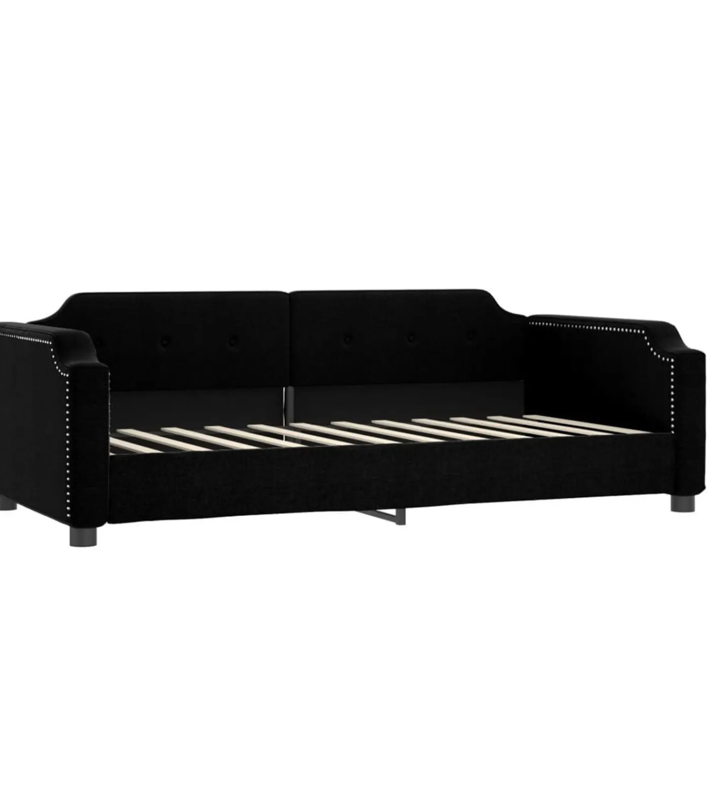 Best Slaapbank met onderschuifbed en lades 100x200 cm stof zwart Bedden