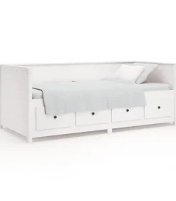 Discount Slaapbank zonder matras 100x200 cm massief grenenhout wit Bedden