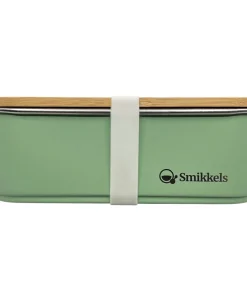 Online lunchbox RVS met bamboe deksel groen 900ml - duurzame broodtrommel Reisaccessoires