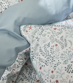 Best Sous l'océan - Bedlinnenset Dekbedovertrek + effen katoenen vierkante kussenslopen 140x200 Dekbedovertrekken