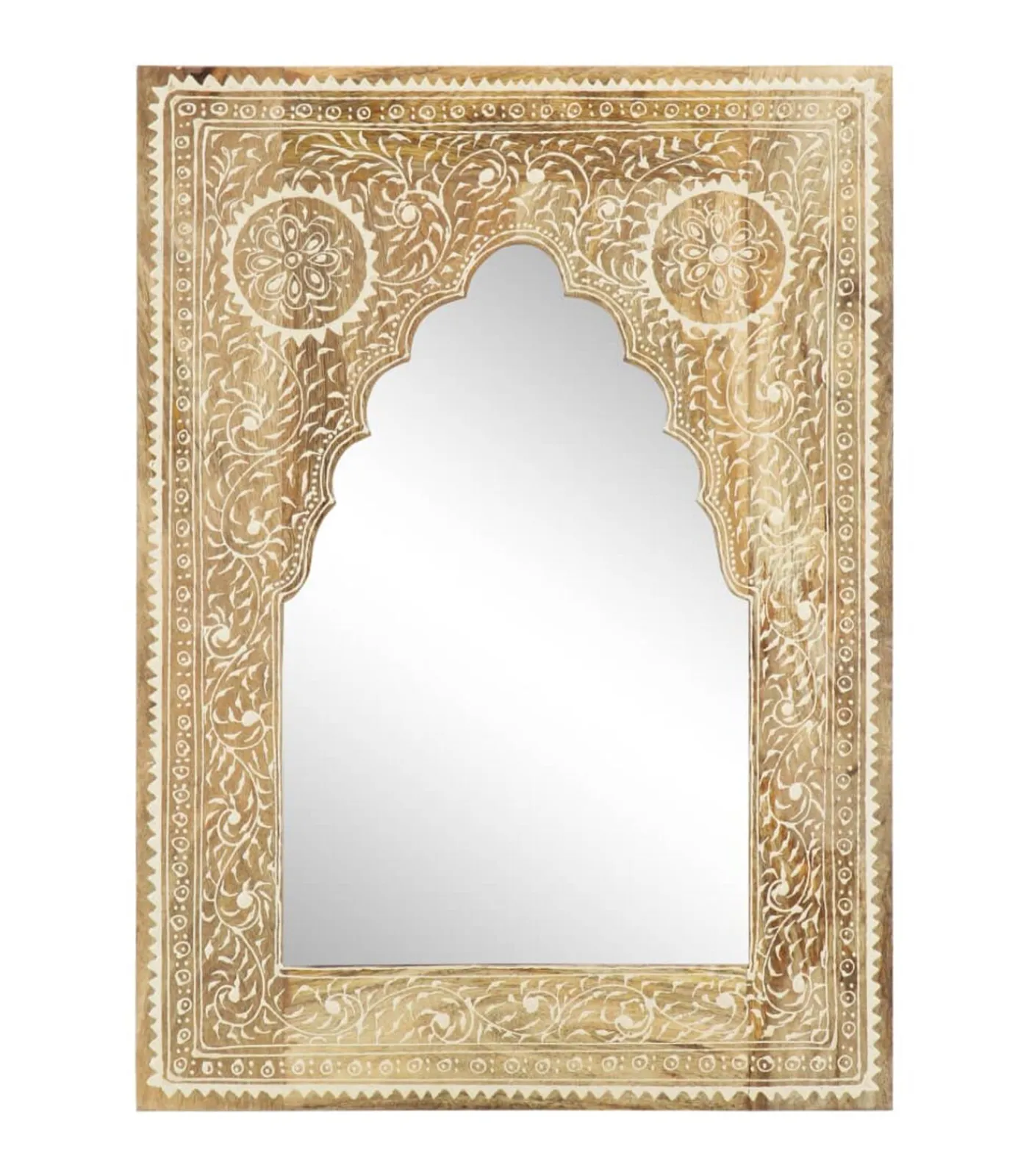 Spiegel handgeschilderd 40x55 cm massief mangohout Spiegels