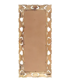 New Spiegel handgesneden 110x50 cm massief mangohout bruin Spiegels