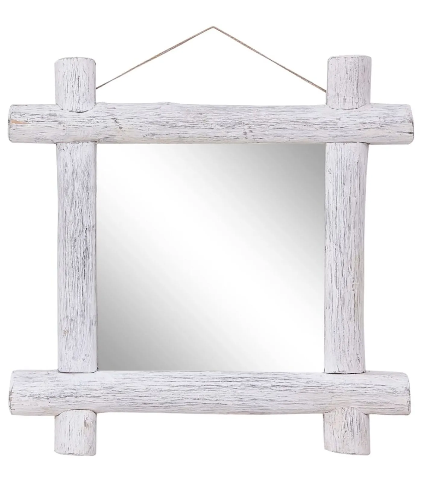 Hot Spiegel houtblokken 70x70 cm massief gerecycled hout Spiegels