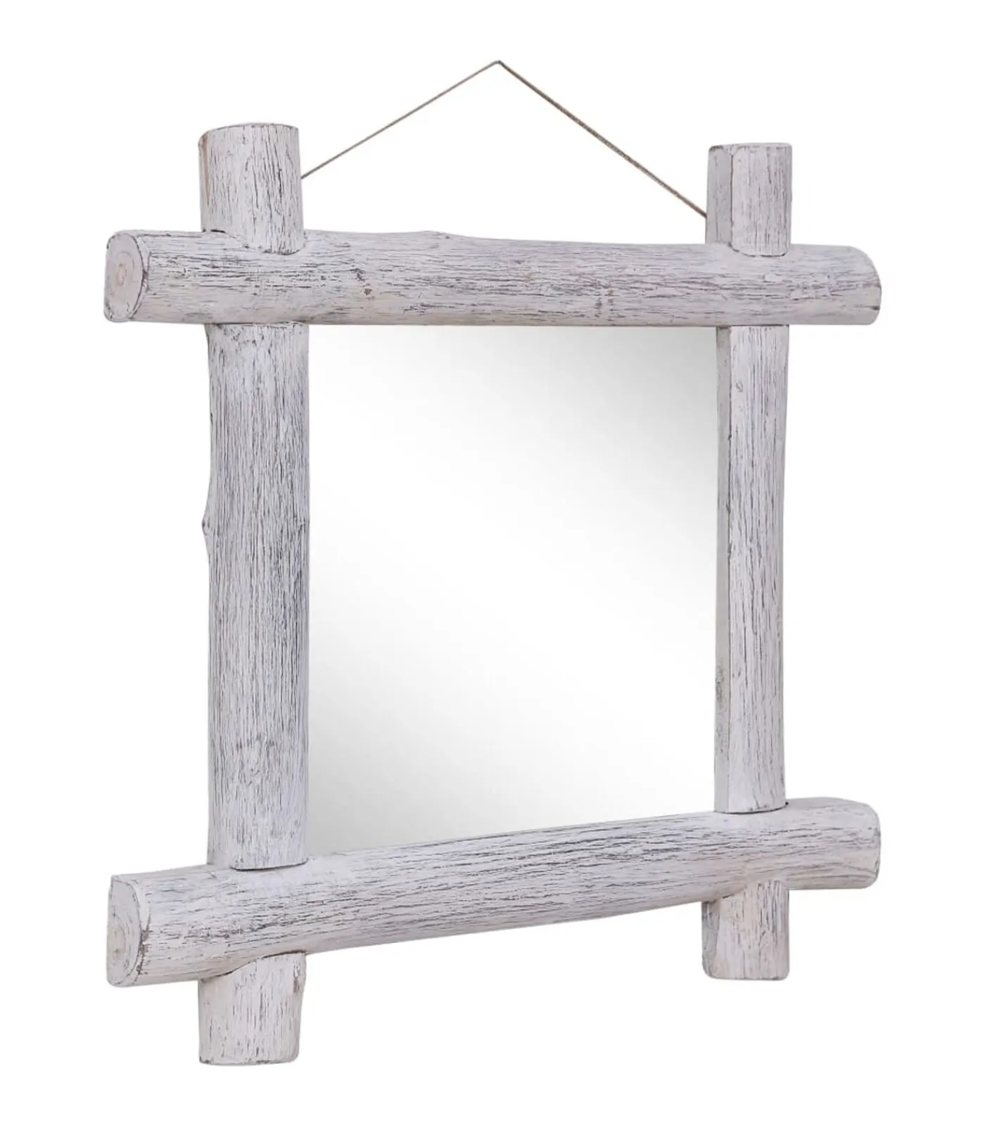 Hot Spiegel houtblokken 70x70 cm massief gerecycled hout Spiegels