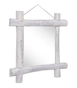 Hot Spiegel houtblokken 70x70 cm massief gerecycled hout Spiegels