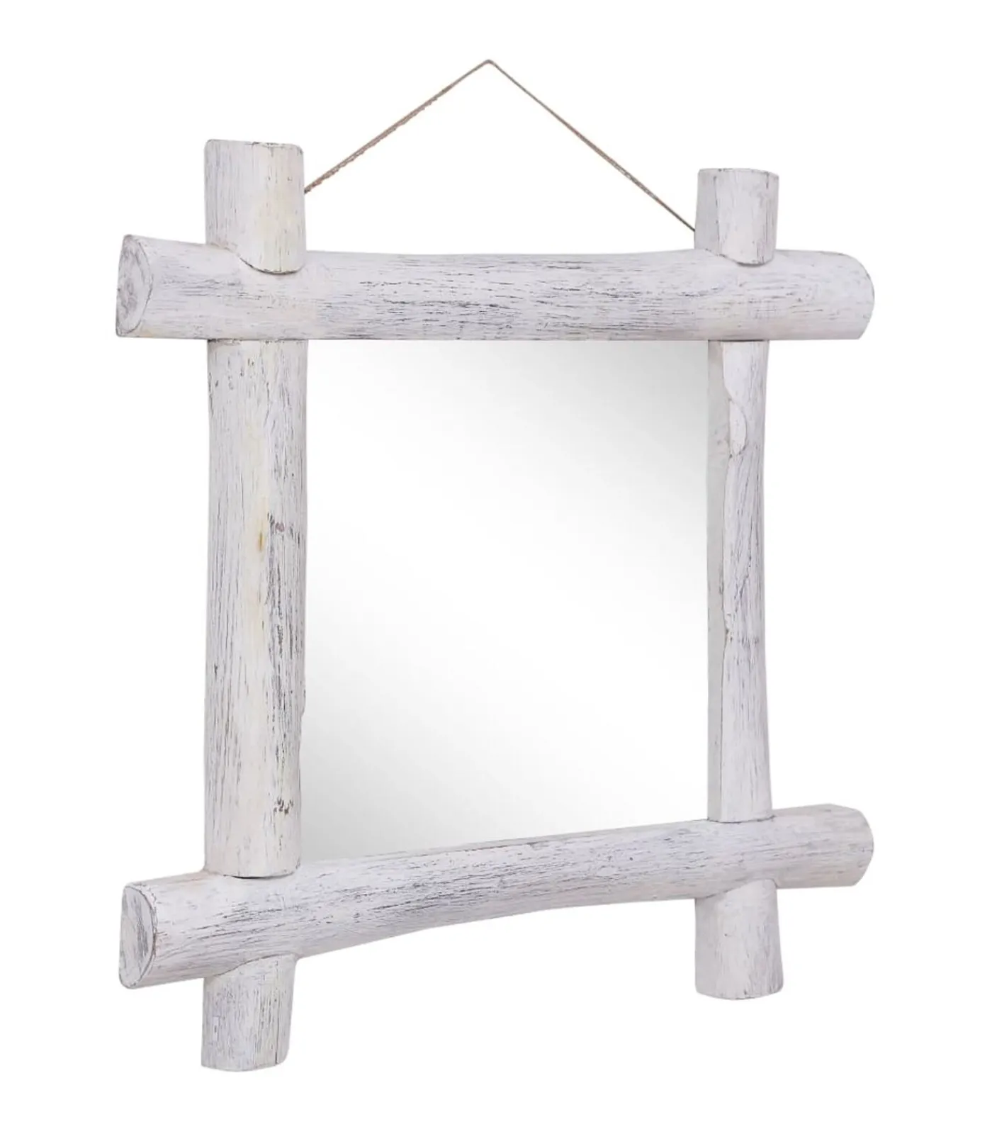 Hot Spiegel houtblokken 70x70 cm massief gerecycled hout Spiegels