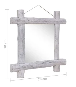 Hot Spiegel houtblokken 70x70 cm massief gerecycled hout Spiegels