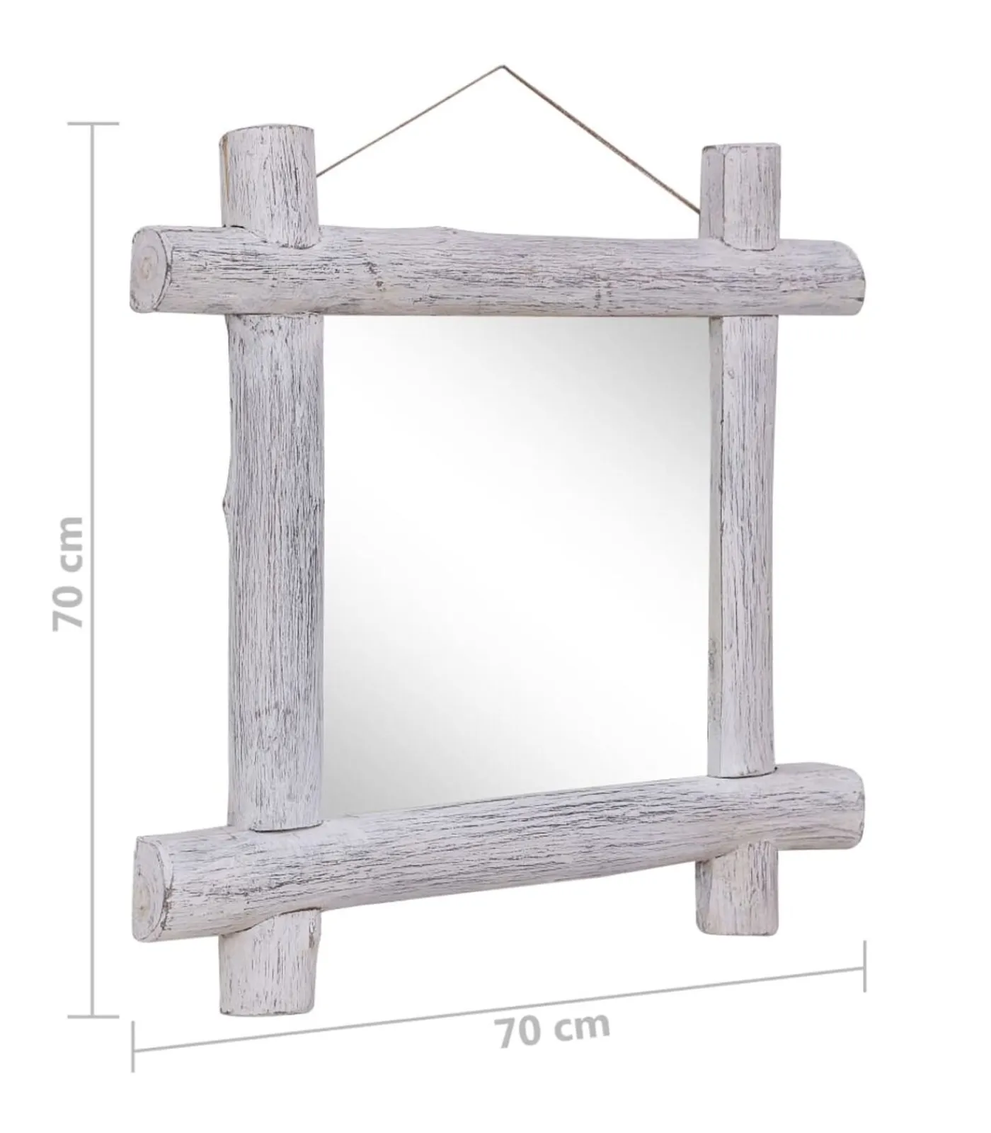 Hot Spiegel houtblokken 70x70 cm massief gerecycled hout Spiegels