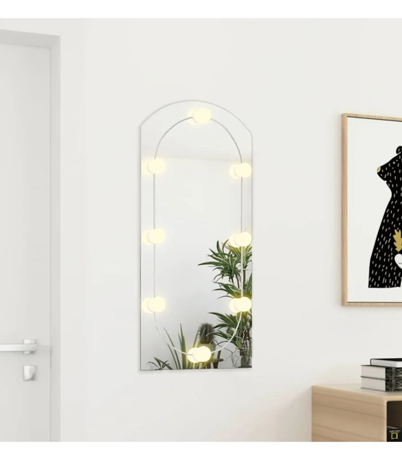 Clearance Spiegel met LED-verlichting boog 90x45 cm glas Spiegels