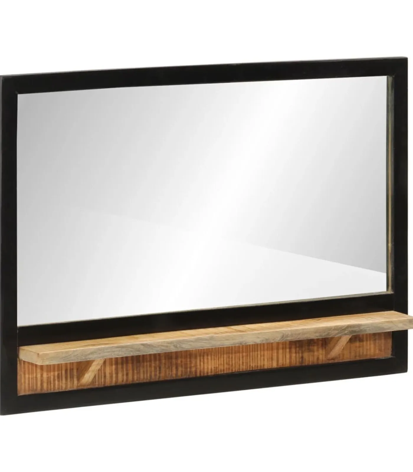 Best Spiegel met schap 80x8x55 cm glas en massief mangohout Spiegels