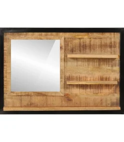Sale Spiegel met schappen 80x8x55 cm glas en massief mangohout Spiegels