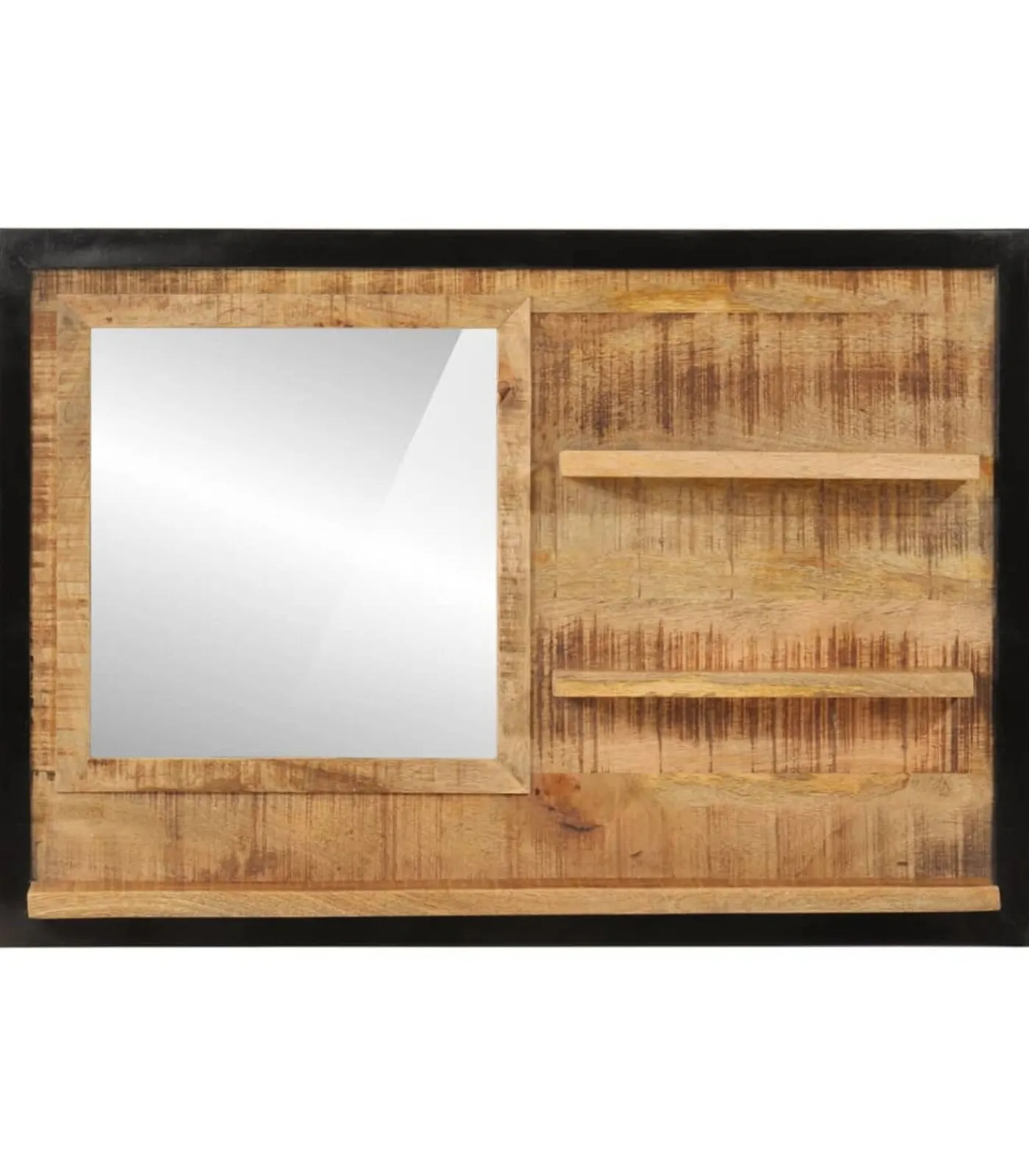 Sale Spiegel met schappen 80x8x55 cm glas en massief mangohout Spiegels