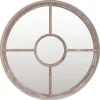 Hot Spiegel rond 40x4 cm ijzer zandkleurig Spiegels