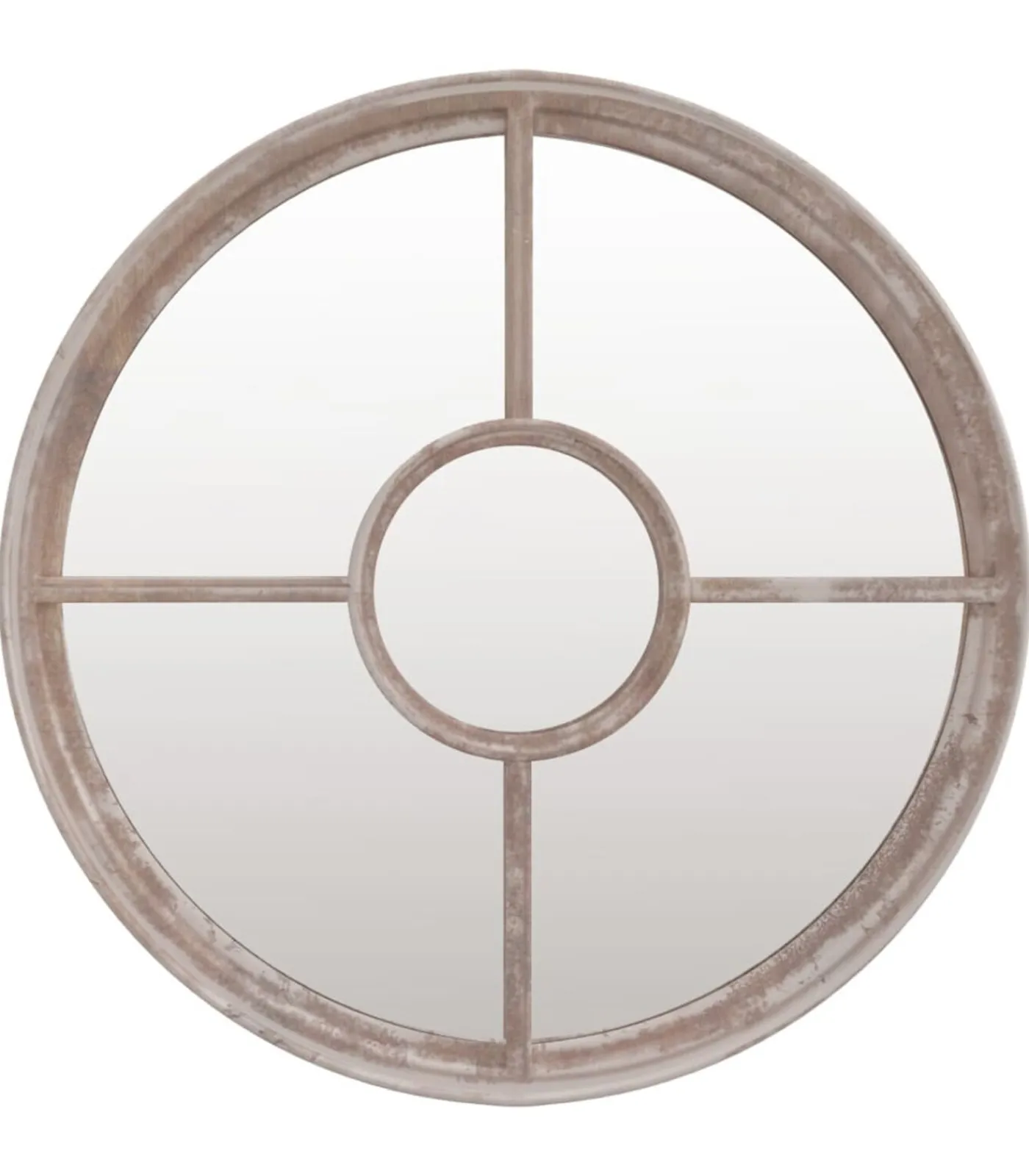 Hot Spiegel rond 40x4 cm ijzer zandkleurig Spiegels