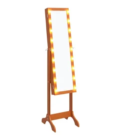 Spiegel vrijstaand met LED's 34x37x146 cm Spiegels