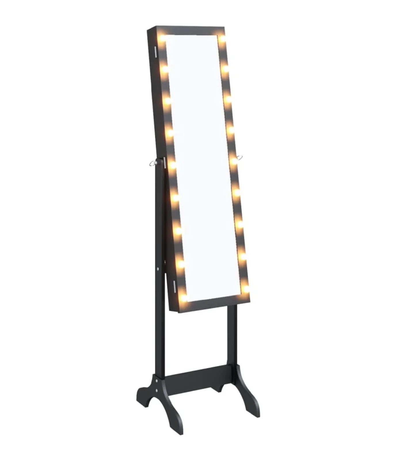 Outlet Spiegel vrijstaand met LED's 34x37x146 cm zwart Spiegels