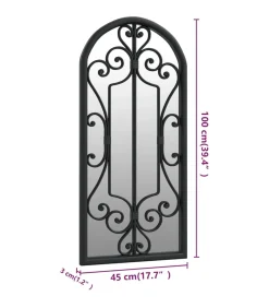 Online Spiegel 100x45 cm ijzer zwart Spiegels