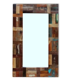 Discount Spiegel 80x50 cm massief gerecycled hout Spiegels