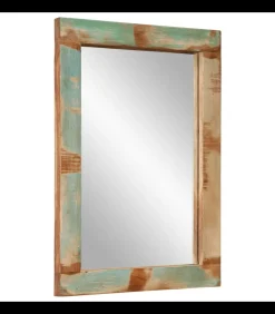 Online Spiegel 70x50 cm massief gerecycled hout en glas Spiegels