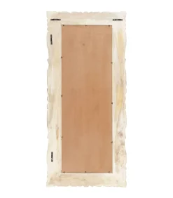 Spiegel 110x50 cm massief mangohout wit Spiegels