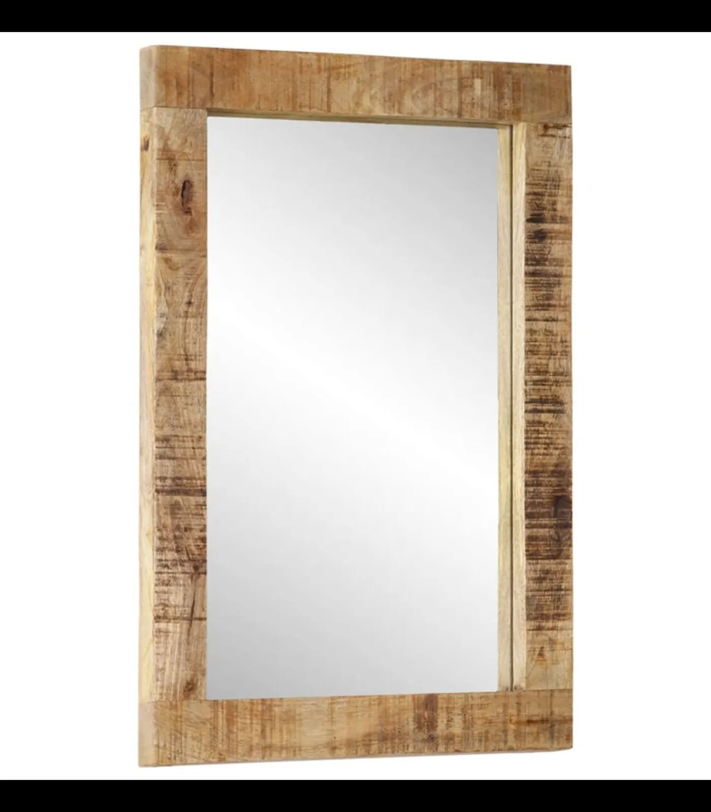 Outlet Spiegel 70x50 cm massief mangohout en glas Spiegels