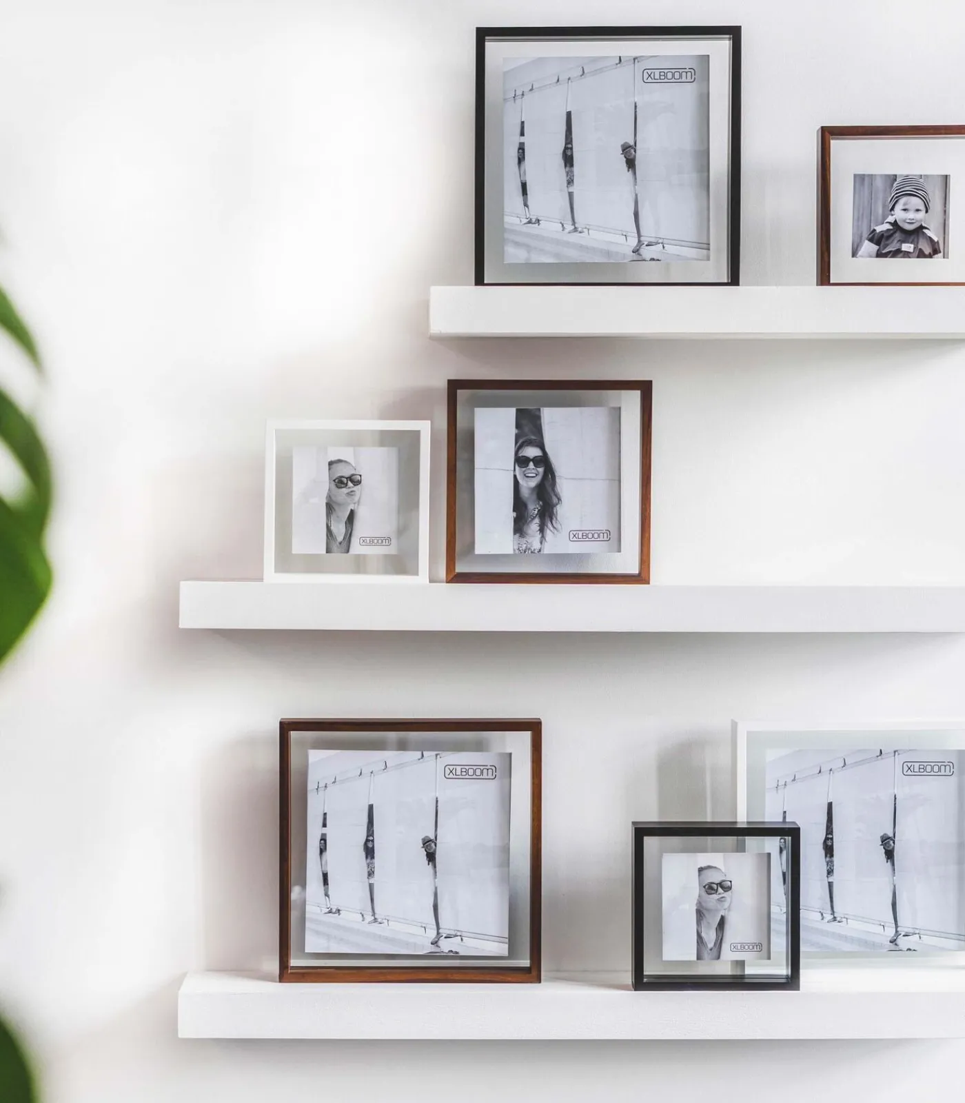 Sale SQUARE FLOATING Box 32 x 32 donker hout Fotolijsten