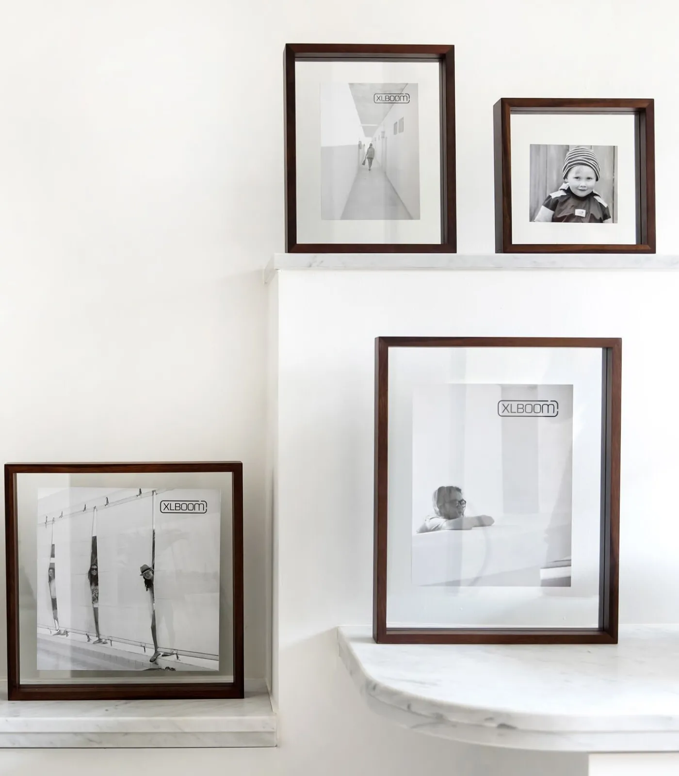 Sale SQUARE FLOATING Box 32 x 32 donker hout Fotolijsten