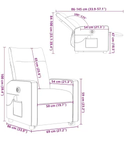Sta-op-massagestoel elektrisch verstelbaar stof taupe Zetels