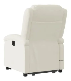 New Sta-op-massagestoel elektrisch verstelbaar fluweel crèmekleurig Zetels