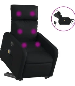 Online Sta-op-massagestoel elektrisch kunstleer zwart Zetels