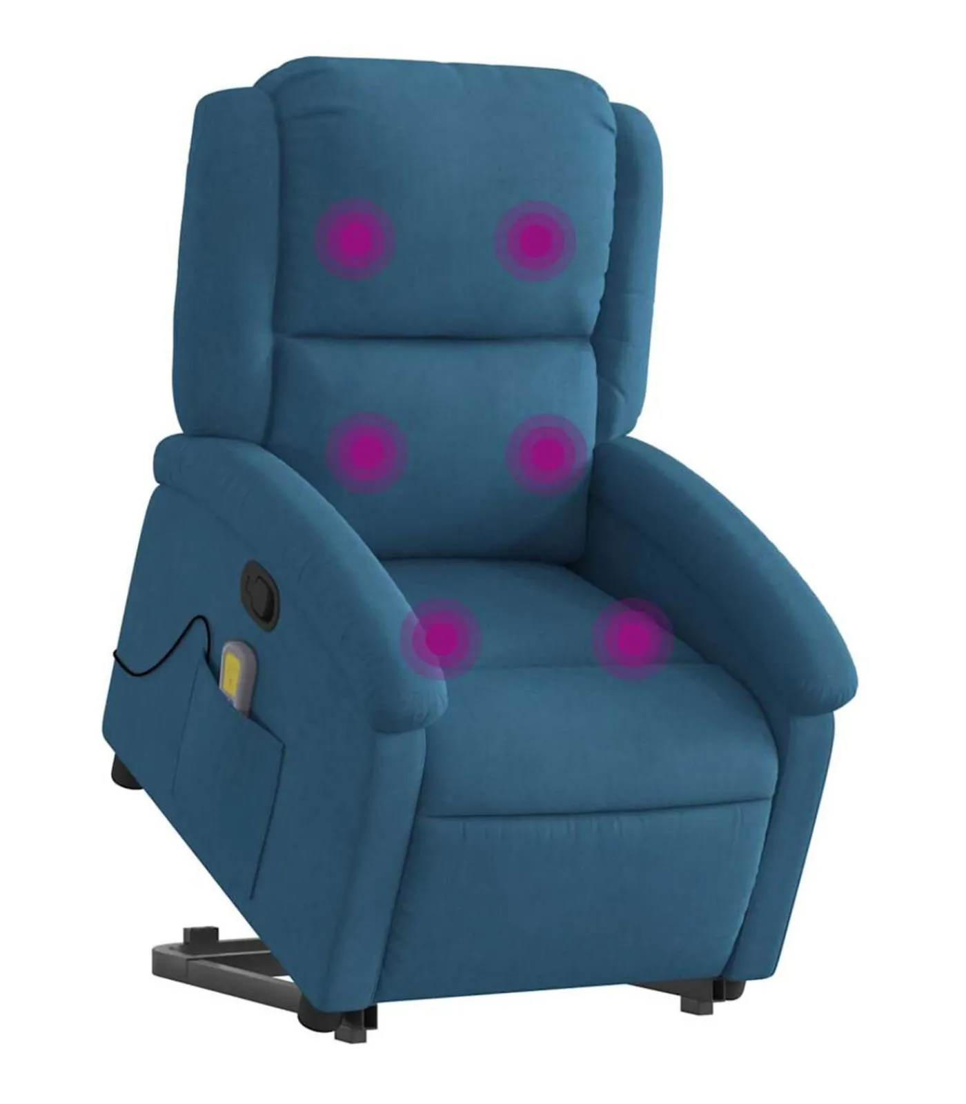 New Sta-op-massagestoel verstelbaar fluweel blauw Zetels