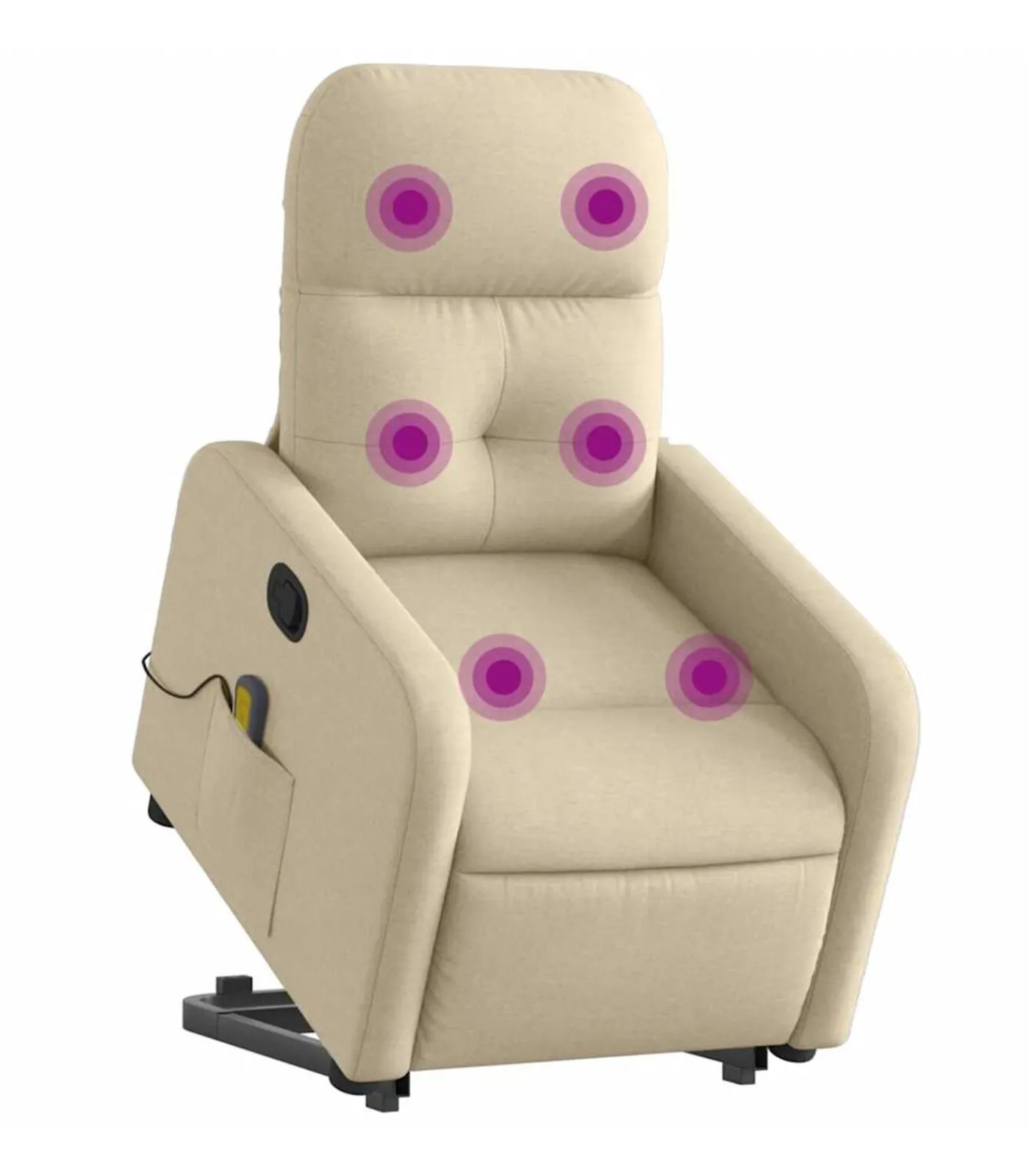 Sta-op-massagestoel verstelbaar stof crèmekleurig Zetels