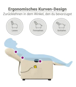 Sta-op-massagestoel verstelbaar stof crèmekleurig Zetels